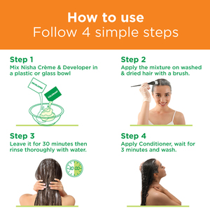 Nisha ผมมะฮอกกานีสีครีมสำหรับผู้หญิง20กรัม + 20มล. กระเป๋า100% ติดทนนานปกปิดผมถาวร - Product Image 2