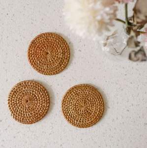 American Style Round Shape Handmade Rattan Coaster in <b>Table</b> Coaster for <b>Dinner</b> Home Decor Accessories - Product Image 2