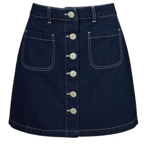 Jupe en jean chic à boutons avec poches avant pratiques pour un style sans effort Parfait pour les jupes en jean Denim Shorts en jean - Product Image 5