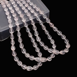 AAA+ Rose Quartz 5x8mm-7x10mm Faceted Teardrop Briolette Beads Natural <b>Pink</b> Quartz Semiprecious Gemstone Drops Beads For Jewelry - Product Image 4