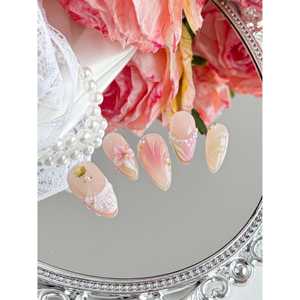 Peach Blossom Garden Press on Nail Art Design élégant pour la décoration des ongles - Product Image 1