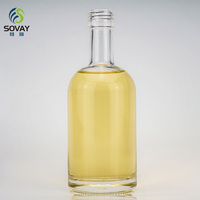 Bouteille en verre transparente vide avec bouchon pour vodka, spiritueux, gin, rhum, tequila – 100 ml, 200 ml, 375 ml, 500 ml, 750 ml, 1000 ml