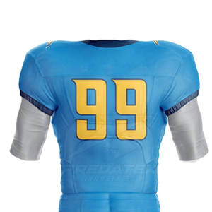 เครื่องแบบฟุตบอลอเมริกันผ้าโพลีเอสเตอร์100% แขนสั้นระบายอากาศได้ดีมาใหม่ - Product Image 6