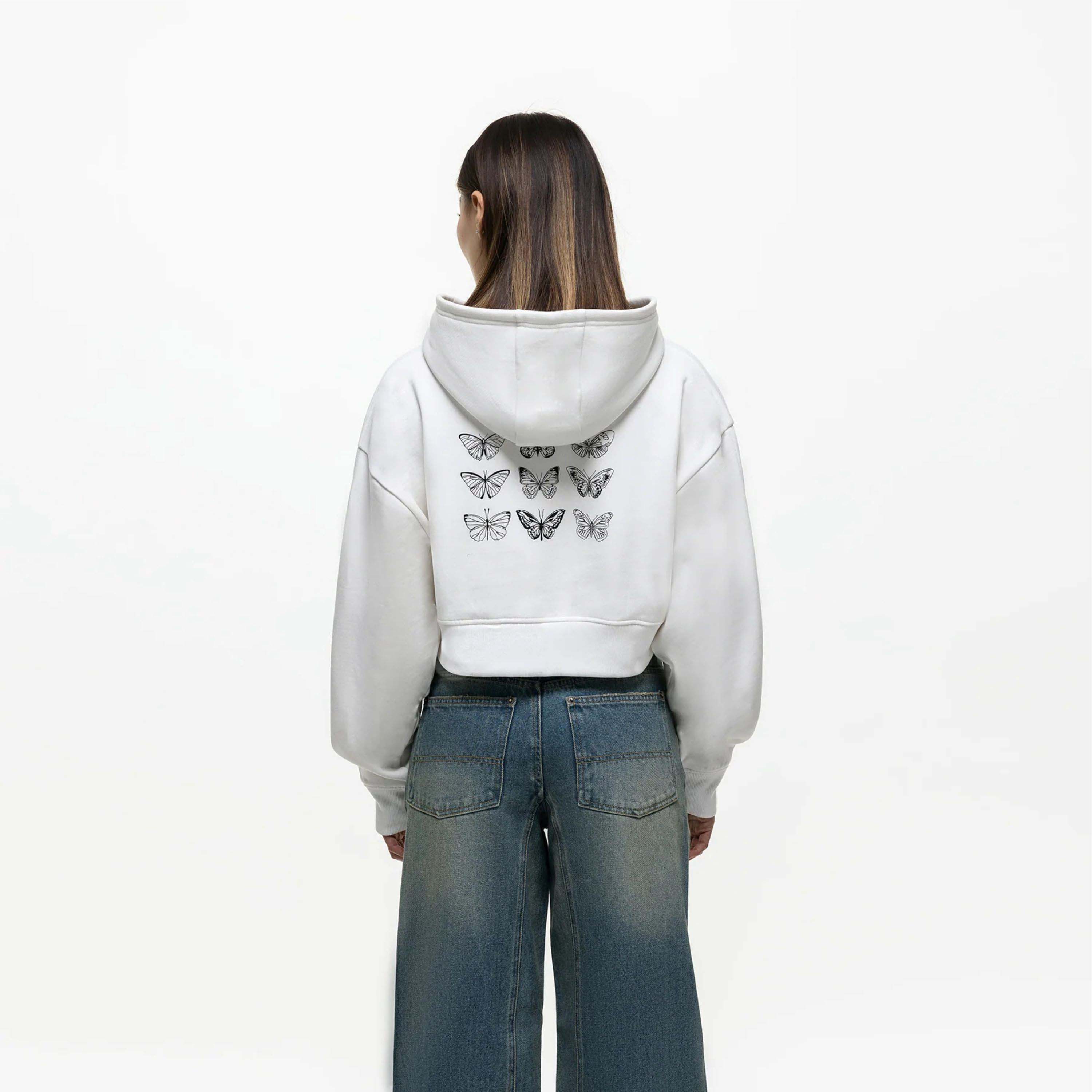 【COSYHARU】Side zipper cropped trucker Kelly Cropped Studded Hoodie – Jordache