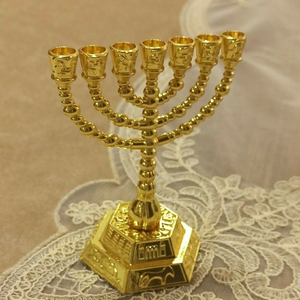ทั่วไป7สาขาศาสนาสีทองแบบคลาสสิก menorah Hanukkah 7arm ชาวยิว menorah Hanukkah ขายส่งราคาถูก - Product Image 2