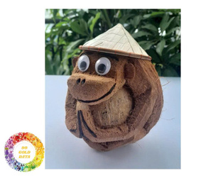 Figura de Mono de Coco Hecha a Mano en Vietnam, Artesanía de Concha Natural, Ideal para Regalos, Mercados, Tiendas de Decoración del Hogar y Exhibidores - Product Image 4