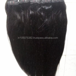ผมต่อแบบตรงจากอินเดีย แบบเวอร์จินเรมี่ ไม่ผ่านกระบวนการ ผลิตจากผมแท้ สีดำ/น้ำตาลธรรมชาติ ความยาว 20-22 นิ้ว - Product Image 1