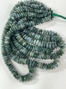 AAA naturel vert mousse Agate coupe allemande facettes Rondelle perles luxe à la mode taille 8 à 10mm 14 pouces brin - Product Image 5