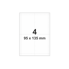Etichette perforate per stampanti laser, carta, bianco, 95 x 135 mm, 80 etichette su 20 fogli - Product Image 1