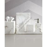 Ensemble de salle de bain de haute qualité en cinq pièces, vanités en marbre blanc, accessoires de bain modernes imperméables, décoration intérieure