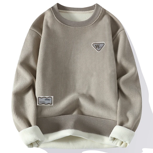 Vente en gros chandail uni personnalisé de qualité supérieure 100% coton sweat shirt imprimé graphique logo brodé pull hommes sweat ras du cou - Product Image 2