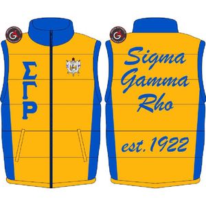 Sigma Gamma Rho gilet léger personnalisé chaud bulle compressible veste sans manches grande taille hiver hommes duvet de canard gilet bouffant - Product Image 1