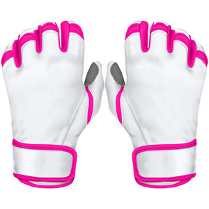 Gants de frappeur de baseball en cuir Cabretta Manchette courte Conception respirante Confortable Formation durable Logo OEM BGS-0039 - Product Image 1