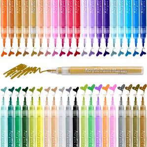 Rotuladores de Pintura Acrílica Ohuhu, 40 Colores, Rotuladores de Pintura <span class=keywords><strong>para</strong></span> Manualidades, <span class=keywords><strong>para</strong></span> Piedra, Madera, Vidrio, Cerámica, Tela, Lienzo, Plástico, Metal - Product Image 2