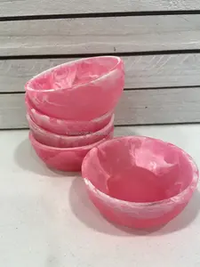 Bol en travertin en résine élégant et durable pour la décoration intérieure avec finition polie pour le petit bol de service de fête - Product Image 3