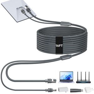 Cable Starlink Mini de 30m, 2 en 1, Cat6 RJ45 DC5521, Cable de Alimentación Impermeable para Exteriores, Cable Integrado - Product Image 1