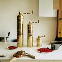 Moulin à sel et à poivre en laiton artisanal avec finition de qualité supérieure, design durable et écologique pour une utilisation fluide dans les cuisines