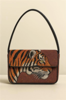 Sac à bandoulière personnalisable MULTI CRAFT avec broderie, perles et impression typographique, thème animaux exotiques (oiseaux, singes, jungle)