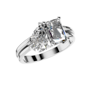 Plata de Ley 925 chapada en rodio VVS D Moissanite corte de pera doble piedra anillo de compromiso de diseñador de lujo para fiesta de boda - Product Image 1