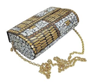 Sac à main en mosaïque de pierres et de perles fait à la main avec une texture riche Sac à main en mosaïque de mode unique Ambiance tendance à un prix abordable - Product Image 4