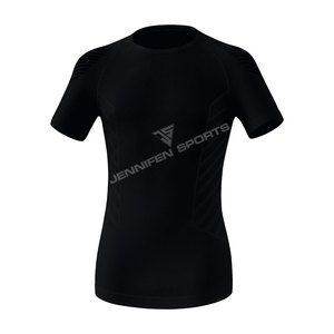 Camiseta de alta calidad Lisa ajustada para gimnasio 100% tela de poliéster, cuello redondo, logotipo personalizado, Etiqueta interior para el cuello - Product Image 3