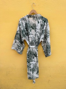 Kimono de algodón suave con flores para hombre, albornoz ligero de verano para salón, ropa de Spa, regalo perfecto para damas de honor - Product Image 5