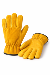 Gants de travail en cuir jaune pour la sécurité industrielle, adhérence durable, construction en cuir de vachette, utilisation intensive, directement de l'usine - Product Image 3