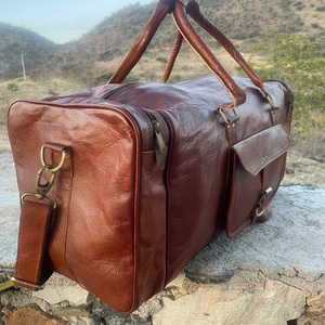 Large Waterproof Vintage Style PU Leather Duffel <b>Bag</b> with Zipper Closure Mens <b>Garment</b> Storage Travel Fitness <b>Bag</b> - Product Image 6