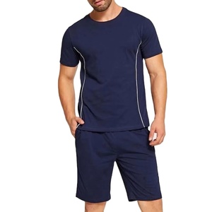 Men's Summer Street Casual Outfit Wholesale High Quality <b>Knitted</b> Two-Piece <b>Set</b> Solid Plus Size Shorts T-Shirts Quick Dry - Product Image 1