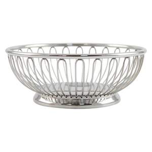 Silver <b>Wire</b> Fruit <b>Basket</b> with Deep Round Bowls for Stylish Kitchen Countertop Storage Display Decor - Product Image 5