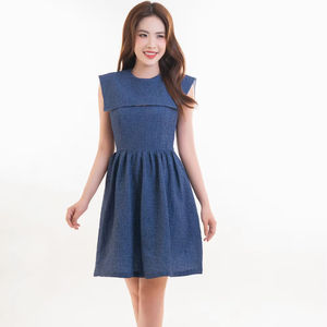 Femmes été Midi longueur nuisette robe jeune Style décontracté coupe ample taille naturelle respirant écologique de haute qualité - Product Image 1