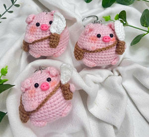 CROCHET PORTE-CLÉS POUR ANIMAUX DE COMPAGNIE: MINI CHIEN CHAT FAIT À LA MAIN CHARME, FAIBLE PRIX POUR ACCESSOIRE DE DÉCORATION DE SAC À DOS. - Product Image 5