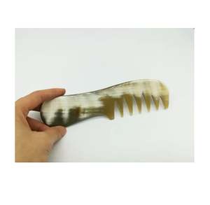 Peigne à cheveux en corne de buffle ronde Peignes multi-usages pour barbe de massage Taille différente pour la conception de salon de coiffure - Product Image 6