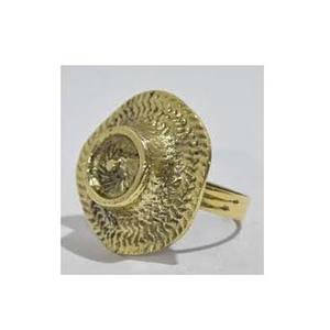 Servilletero redondo dorado, diseño de sombrero en relieve, Decoración de mesa, servilletero de hotel exquisito, juego de vajilla de aspecto real de diseñador - Product Image 1