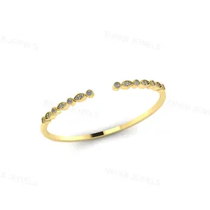 Latest Sterling Silver 925 Customized Fine Jewelry Factory Price Professional Zircon Bangle Jewelry Supplier For Engagement Gift
