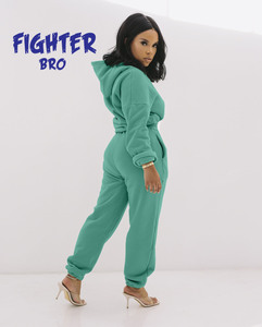 ชุดวอร์ม2ชิ้นสำหรับผู้หญิงชุดวอร์มปักลายประดับพลอยเทียม - Product Image 6