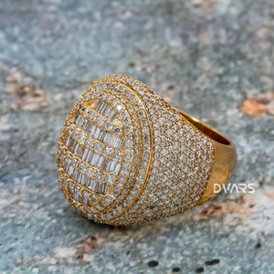 Anillo de Compromiso para Hombre con Moissanita Redonda VVS Estilo Hip Hop, Halo de Diamantes, Plata de Ley, Regalo de Aniversario o Boda - Product Image 1