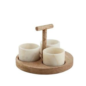 Présentoir en marbre et laiton organisateur à trois niveaux décoratif décor à la maison design moderne avec cuillères support de table fonctionnel - Product Image 2