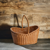 Tienphong Groothandel Handgeweven Rotan Picknickmand, Opbergmand Met Handvat, Handvat Handmand Bloemenmanden