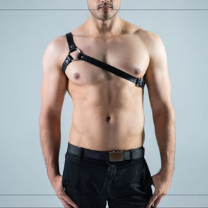 Arnés de hombro de pecho para hombre de cuero genuino de alta calidad para padrinos de boda hecho a mano personalizable - Product Image 1