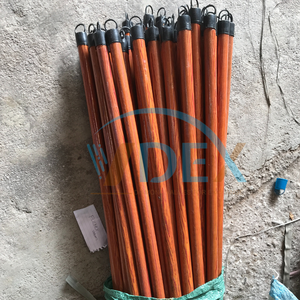 Palo de mango de escoba de madera con grano de madera de PVC para limpieza del hogar con hilo de Italia, palo recto - Product Image 2