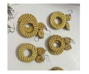 Elegant Rattan <b>Earring</b> Handcrafted for Women Breezy Rattan <b>Earring</b> for Vacation Style Ideal for Summer Weddings and Getaways - Product Image 6