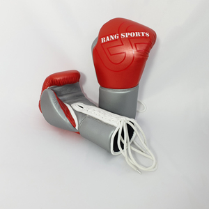 ถุงมือชกมวยหนังโลหะแท้แบบมีเชือกผูก - Product Image 3