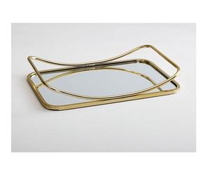 Bandeja de joyería de bandeja de servicio elegante de moda de metal y espejo de calidad de exportación de fabricante indio - Product Image 1