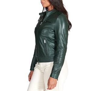 Veste en cuir pour femmes élégantes vente en gros de vestes en cuir pour femmes au look chic et durables de haute qualité - Product Image 2