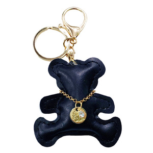 Lujo genuino PU cuero bolso encanto personalizado lindo fruta oso forma relleno llavero - Product Image 4