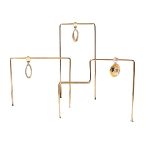 เครื่องประดับทองเหลืองโบราณต่างหูตั้งเก็บสร้อยคอเครื่องประดับยืนสำหรับความงามอุปกรณ์ส่วนตัวสำหรับผู้หญิง - Product Image 1