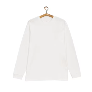 Camisa Formal de cuello redondo para hombre de satén de algodón 100% Premium, estampado de logotipo gráfico personalizado, manga larga, tejido de punto antiarrugas - Product Image 1