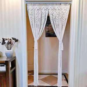 Pure Natural Cotton Handmade Large Macrame Door <b>Curtain</b> for Bedroom and Living Room From Isar International - Product Image 5