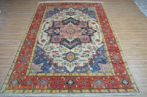 Alfombras antiguas de lana anudadas a mano de 8x14 y 9x12, juegos de alfombras tejidas de súper alta calidad con algodón multicolor para rezar en el hogar - Product Image 2